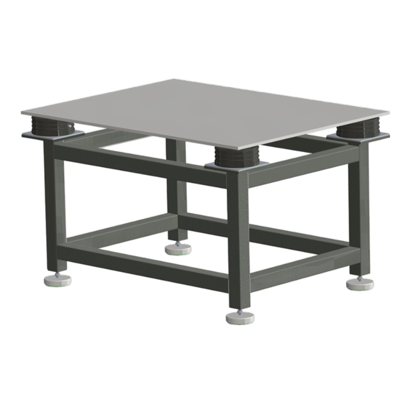 Anti Vibration Table On Air Spring With Manual Levelling With Corian Marbletop, Series DIT-AS-CM