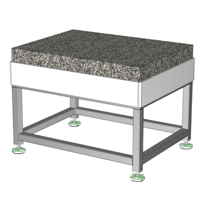 Anti Vibration Table On Air Spring With Manual Levelling With Granite Tabletop & Wrap Around Plate, Series DIT-AS-WAG