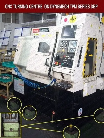 Vibration Isolation of CNC Turning Center through Dynemech Anti-Vibration Pads